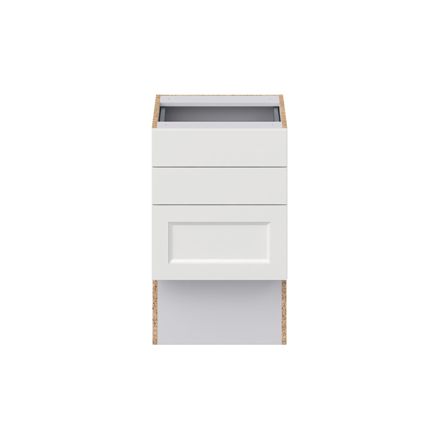 Hugo&Borg Riviera 18-in W x 30-in H x 21-in D Bright White 3-Drawer Base Fully Assembled Cabinet (Recessed Panel Style)
