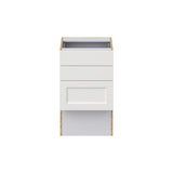 Hugo&Borg Riviera 18-in W x 30-in H x 21-in D Bright White 3-Drawer Base Fully Assembled Cabinet (Recessed Panel Style)