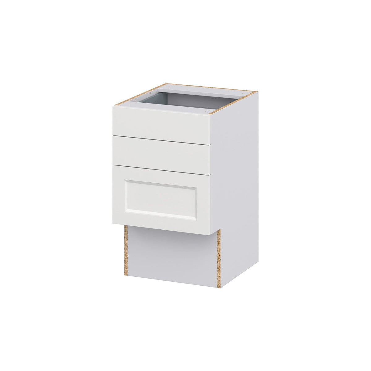 Hugo&Borg Riviera 18-in W x 30-in H x 21-in D Bright White 3-Drawer Base Fully Assembled Cabinet (Recessed Panel Style)
