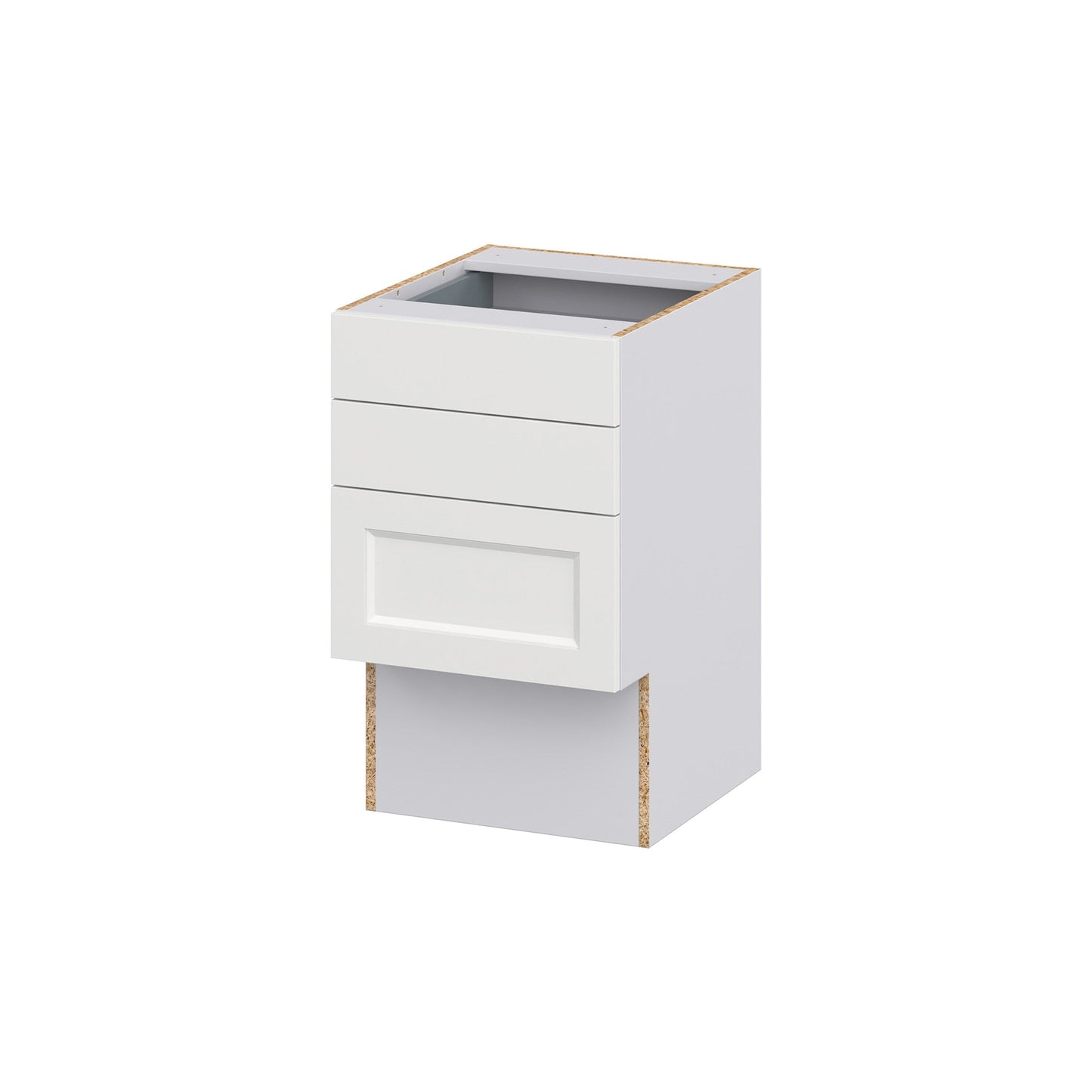 Hugo&Borg Riviera 18-in W x 30-in H x 21-in D Bright White 3-Drawer Base Fully Assembled Cabinet (Recessed Panel Style)