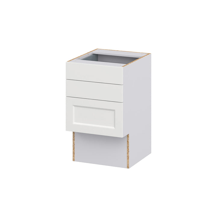Hugo&Borg Riviera 18-in W x 30-in H x 21-in D Bright White 3-Drawer Base Fully Assembled Cabinet (Recessed Panel Style)