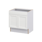 Hugo&Borg Riviera 30-in W x 32.5-in H x 24-in D Bright White Sink Base Fully Assembled Cabinet (Recessed Panel Shaker Style)