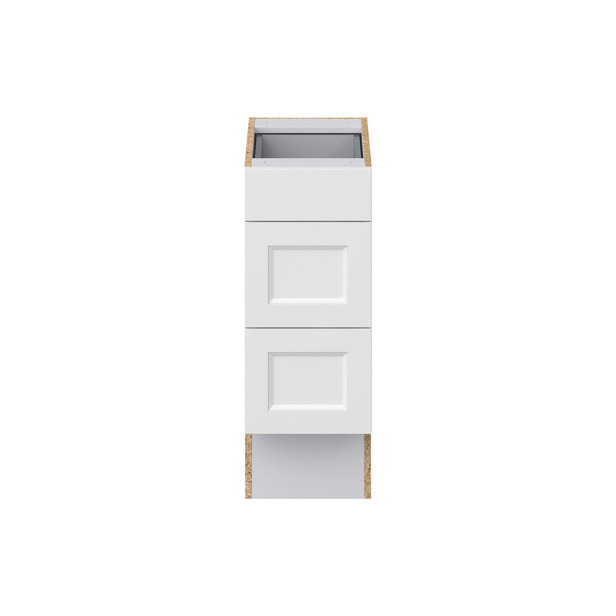 Hugo&Borg Riviera 12-in W x 32.5-in H x 24-in D Bright White 3-Drawer Base Fully Assembled Cabinet (Recessed Panel Style)