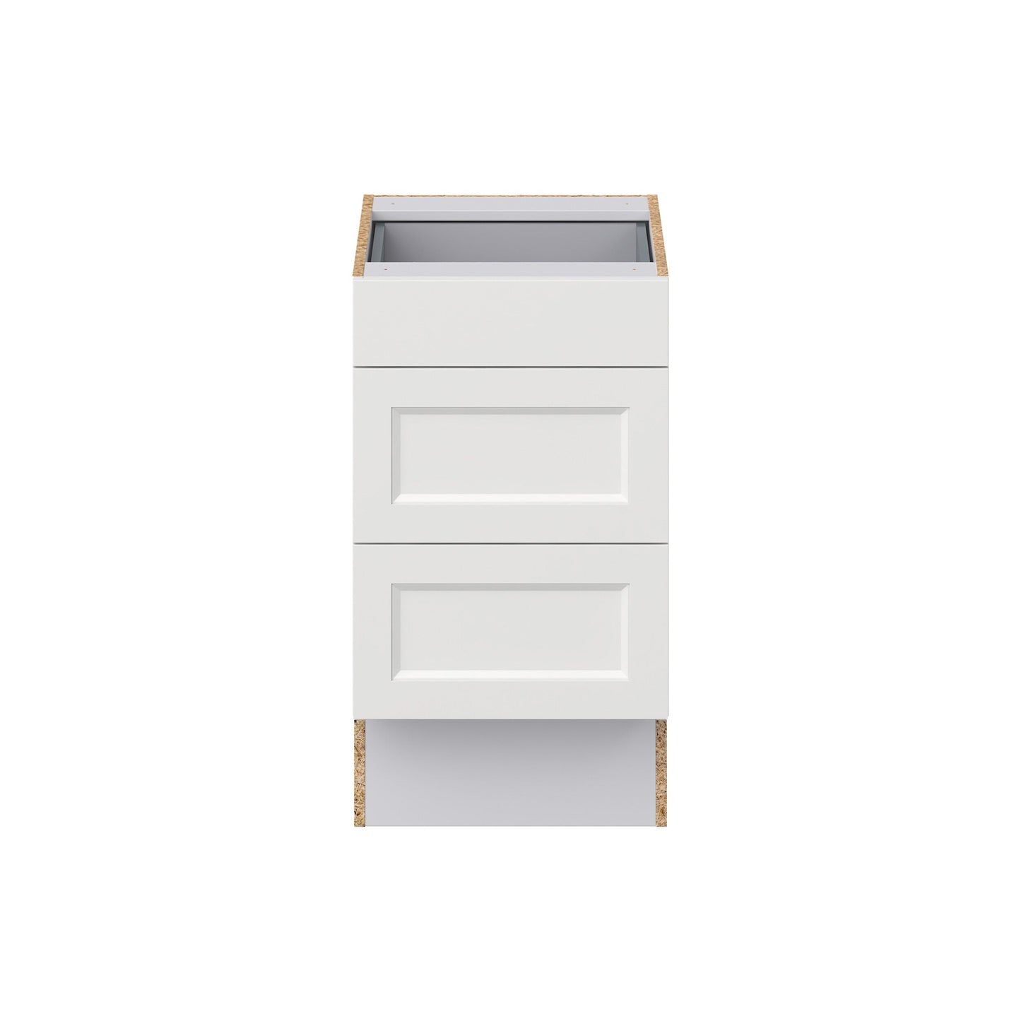 Hugo&Borg Riviera 18-in W x 32.5-in H x 24-in D Bright White 3-Drawer Base Fully Assembled Cabinet (Recessed Panel Style)