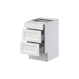 Hugo&Borg Riviera 18-in W x 32.5-in H x 24-in D Bright White 3-Drawer Base Fully Assembled Cabinet (Recessed Panel Style)