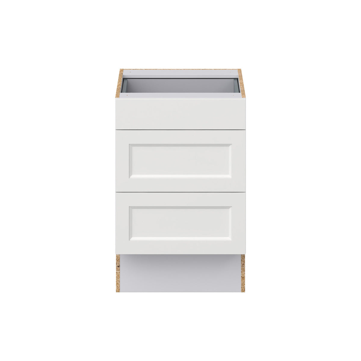 Hugo&Borg Riviera 21-in W x 32.5-in H x 24-in D Bright White 3-Drawer Base Fully Assembled Cabinet (Recessed Panel Style)