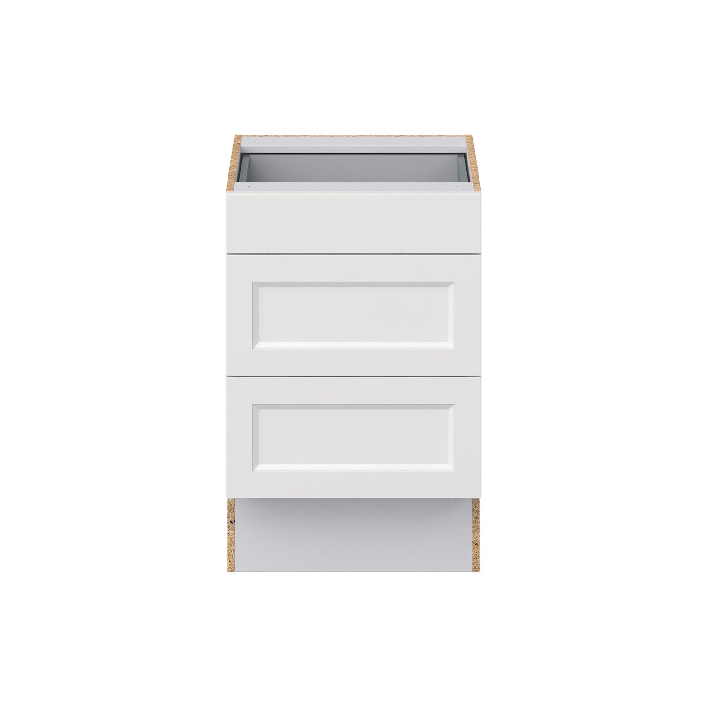 Hugo&Borg Riviera 21-in W x 32.5-in H x 24-in D Bright White 3-Drawer Base Fully Assembled Cabinet (Recessed Panel Style)