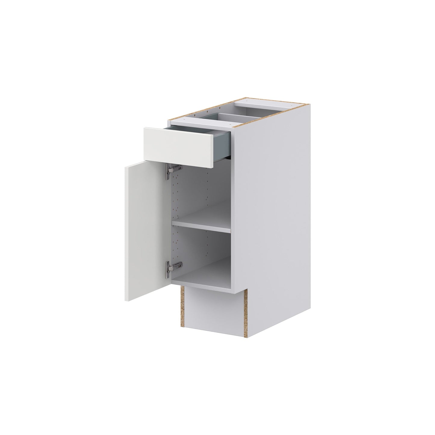 Hugo&Borg Riviera 12-in W x 34.5-in H x 25-in D Bright White Base Fully Assembled Cabinet (Recessed Panel Shaker Door Style)