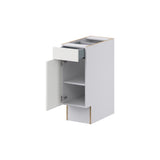 Hugo&Borg Riviera 12-in W x 34.5-in H x 25-in D Bright White Base Fully Assembled Cabinet (Recessed Panel Shaker Door Style)