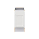 Hugo&Borg Riviera 15-in W x 34.5-in H x 24-in D Bright White 1-Drawer Base Fully Assembled Cabinet (Recessed Panel Shaker Door Style)