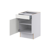 Hugo&Borg Riviera 21-in W x 34.5-in H x 25-in D Bright White Base Fully Assembled Cabinet (Recessed Panel Shaker Door Style)