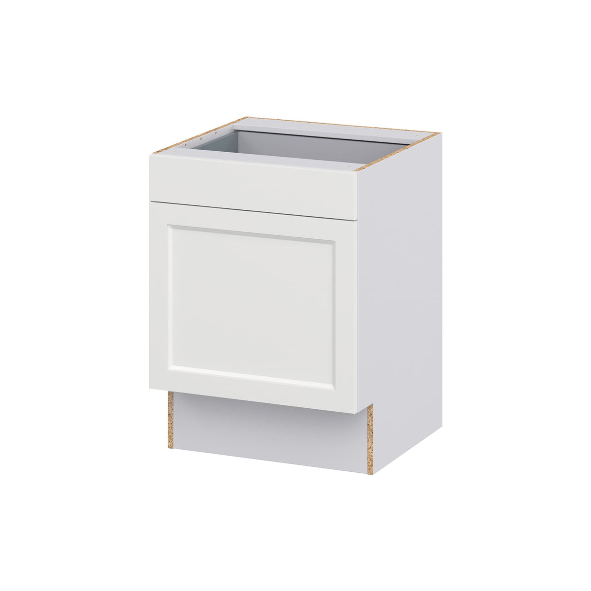 Hugo&Borg Riviera 24-in W x 34.5-in H x 24-in D Bright White 1-Drawer Base Fully Assembled Cabinet (Recessed Panel Shaker Door Style)