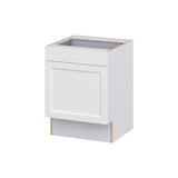 Hugo&Borg Riviera 24-in W x 34.5-in H x 24-in D Bright White 1-Drawer Base Fully Assembled Cabinet (Recessed Panel Shaker Door Style)