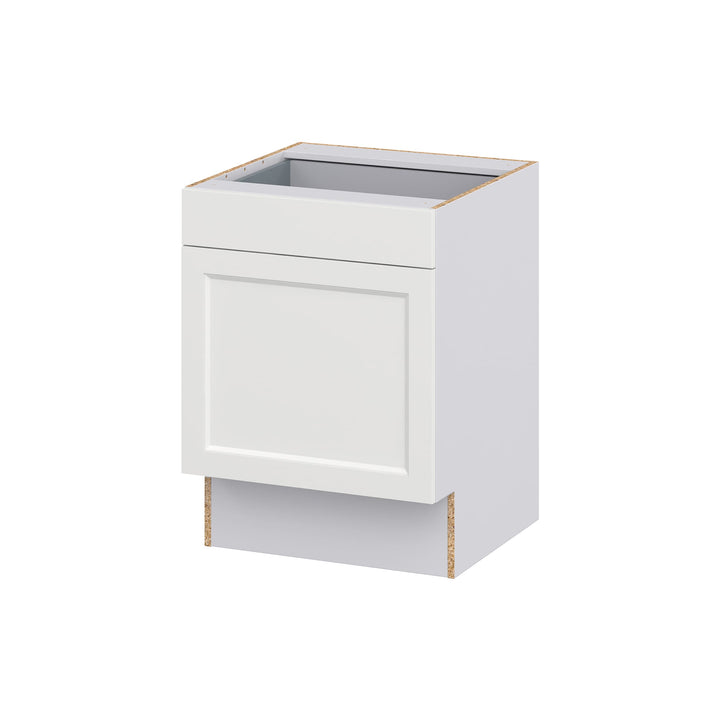Hugo&Borg Riviera 24-in W x 34.5-in H x 24-in D Bright White 1-Drawer Base Fully Assembled Cabinet (Recessed Panel Shaker Door Style)