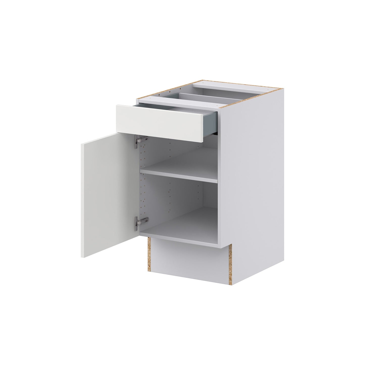 Hugo&Borg Riviera 18-in W x 34.5-in H x 25-in D Bright White 1-Drawer Base Fully Assembled Cabinet (Recessed Panel Shaker Door Style)