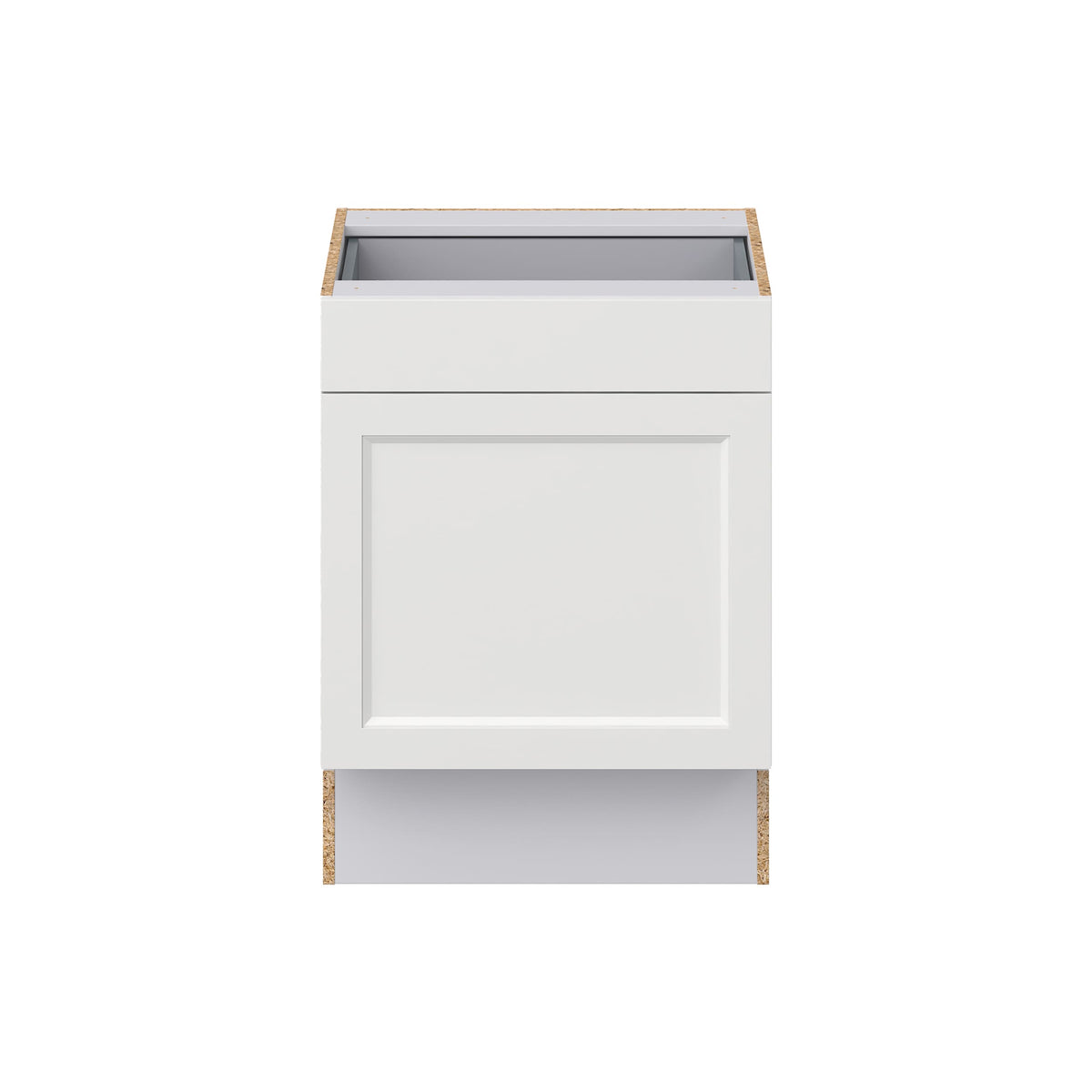 Hugo&Borg Riviera 24-in W x 34.5-in H x 24-in D Bright White 1-Drawer Base Fully Assembled Cabinet (Recessed Panel Shaker Door Style)