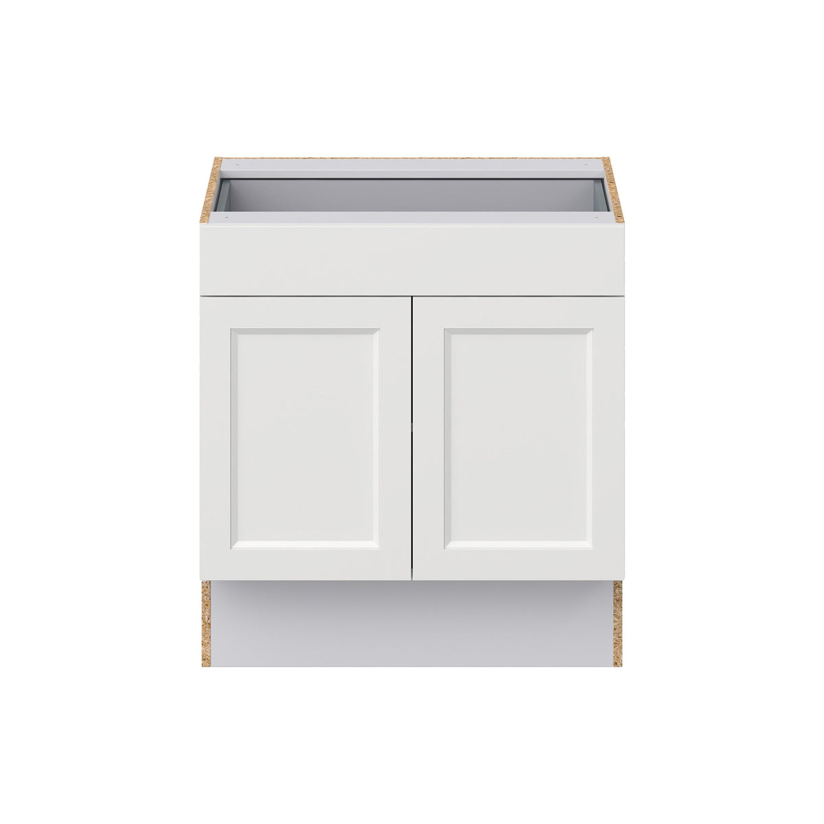 Hugo&Borg Riviera 30-in W x 32.5-in H x 25-in D Bright White 1-Drawer Base Fully Assembled Cabinet (Recessed Panel Shaker Style)