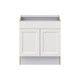 Hugo&Borg Riviera 30-in W x 32.5-in H x 25-in D Bright White 1-Drawer Base Fully Assembled Cabinet (Recessed Panel Shaker Style)