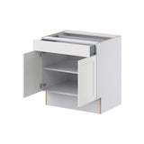 Hugo&Borg Riviera 30-in W x 32.5-in H x 25-in D Bright White 1-Drawer Base Fully Assembled Cabinet (Recessed Panel Shaker Style)