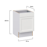 Hugo&Borg Riviera 21-in W x 34.5-in H x 25-in D Bright White Base Fully Assembled Cabinet (Recessed Panel Shaker Door Style)