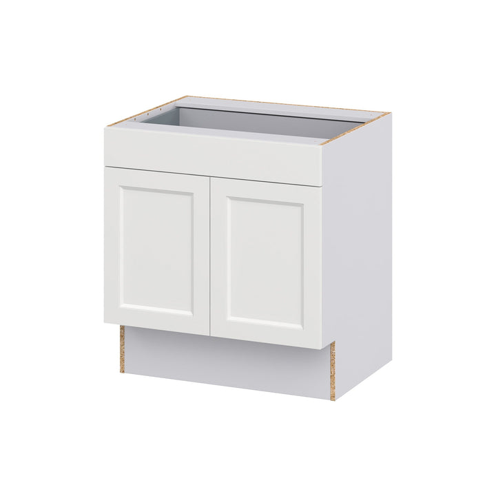 Hugo&Borg Riviera 30-in W x 32.5-in H x 25-in D Bright White 1-Drawer Base Fully Assembled Cabinet (Recessed Panel Shaker Style)