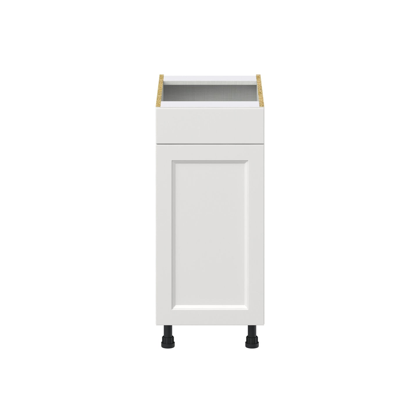 Hugo&Borg Riviera 15-in W x 34.5-in H x 24-in D Bright White 1-Drawer Pull-out Cabinet Base Fully Assembled Cabinet (Recessed Panel Style)