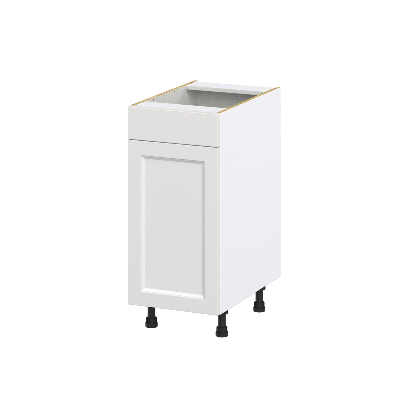 Hugo&Borg Riviera 15-in W x 34.5-in H x 24-in D Bright White 1-Drawer Pull-out Cabinet Base Fully Assembled Cabinet (Recessed Panel Style)