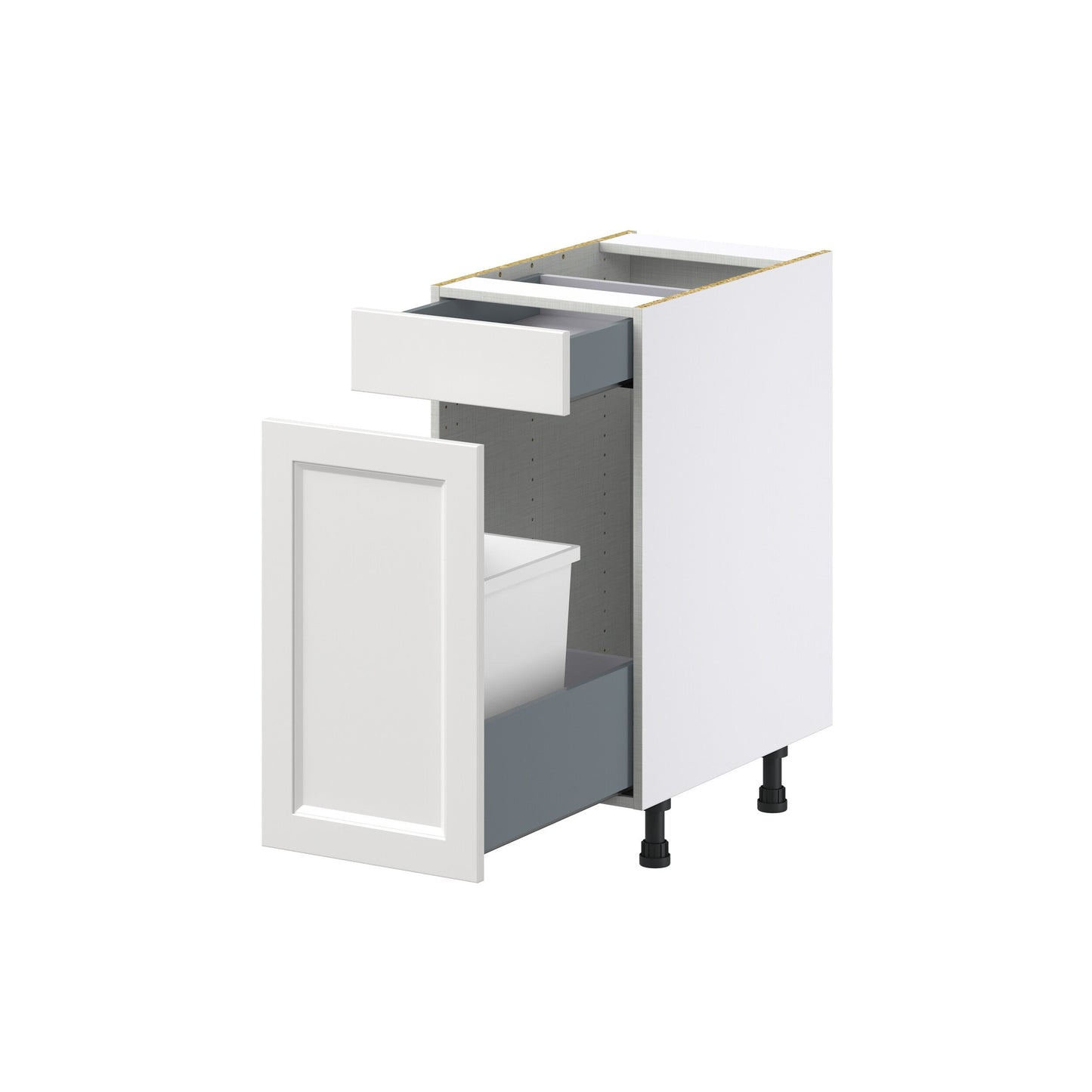 Hugo&Borg Riviera 15-in W x 34.5-in H x 24-in D Bright White 1-Drawer Pull-out Cabinet Base Fully Assembled Cabinet (Recessed Panel Style)