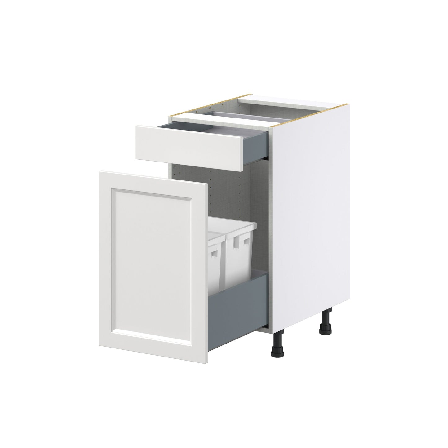 Hugo&Borg Riviera 18-in W x 34.5-in H x 24-in D Bright White 1-Drawer Pull-out Cabinet Base Fully Assembled Cabinet (Recessed Panel Style)