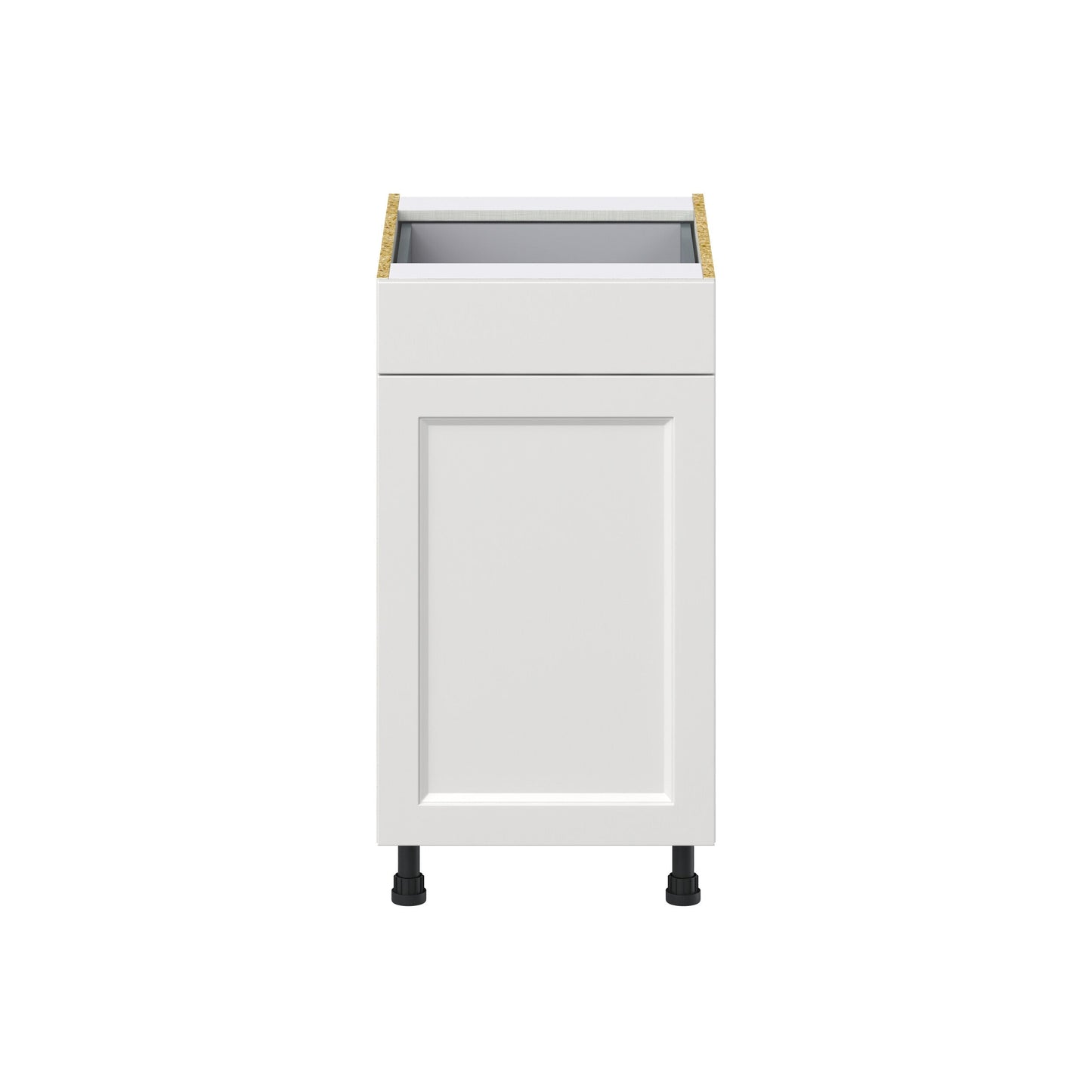 Hugo&Borg Riviera 18-in W x 34.5-in H x 24-in D Bright White 1-Drawer Pull-out Cabinet Base Fully Assembled Cabinet (Recessed Panel Style)