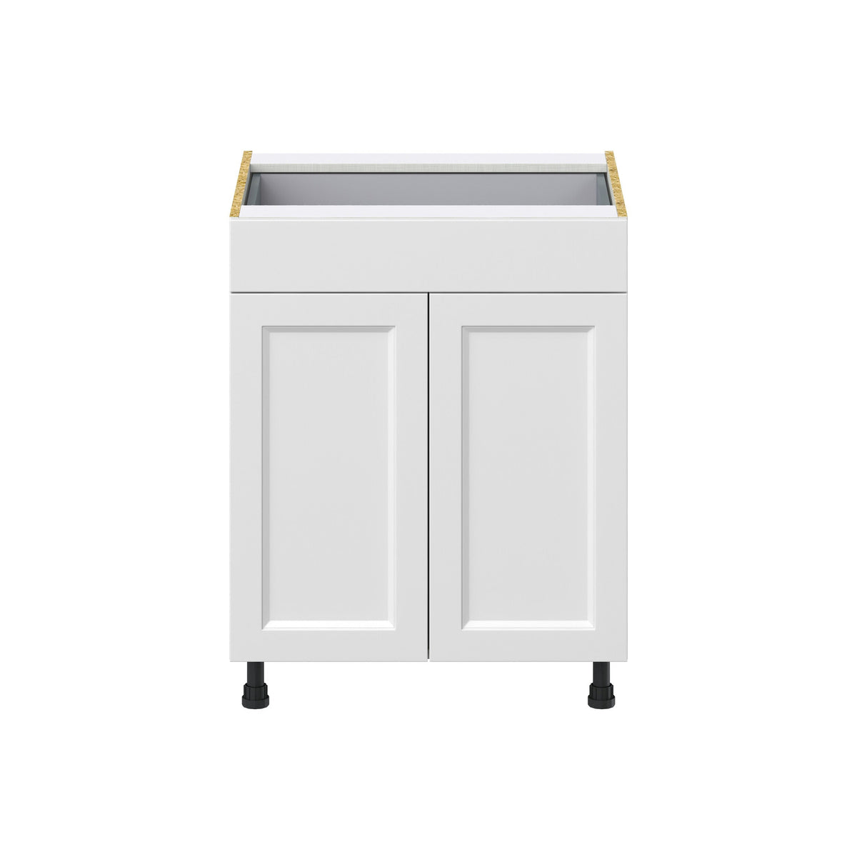 Hugo&Borg Riviera 27-in W x 34.5-in H x 24-in D Bright White 1-Drawer Base Fully Assembled Cabinet (Recessed Panel Shaker Style)