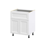 Hugo&Borg Riviera 27-in W x 34.5-in H x 25-in D Bright White 1-Drawer Base Fully Assembled Cabinet (Recessed Panel Shaker Style)