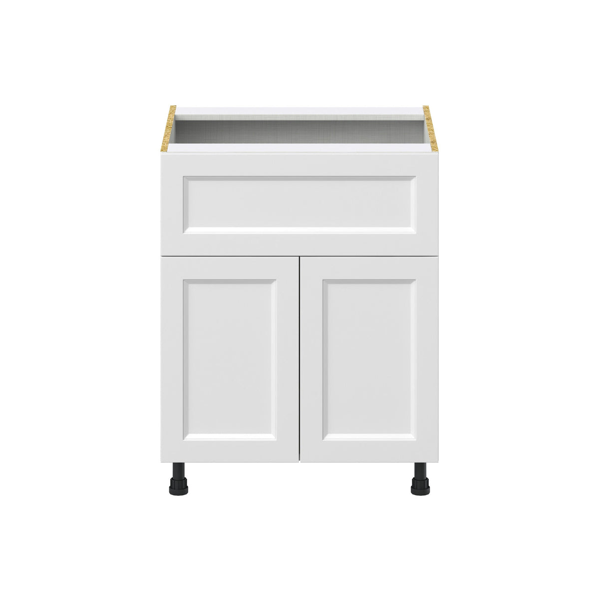 Hugo&Borg Riviera 27-in W x 34.5-in H x 25-in D Bright White 1-Drawer Base Fully Assembled Cabinet (Recessed Panel Shaker Style)