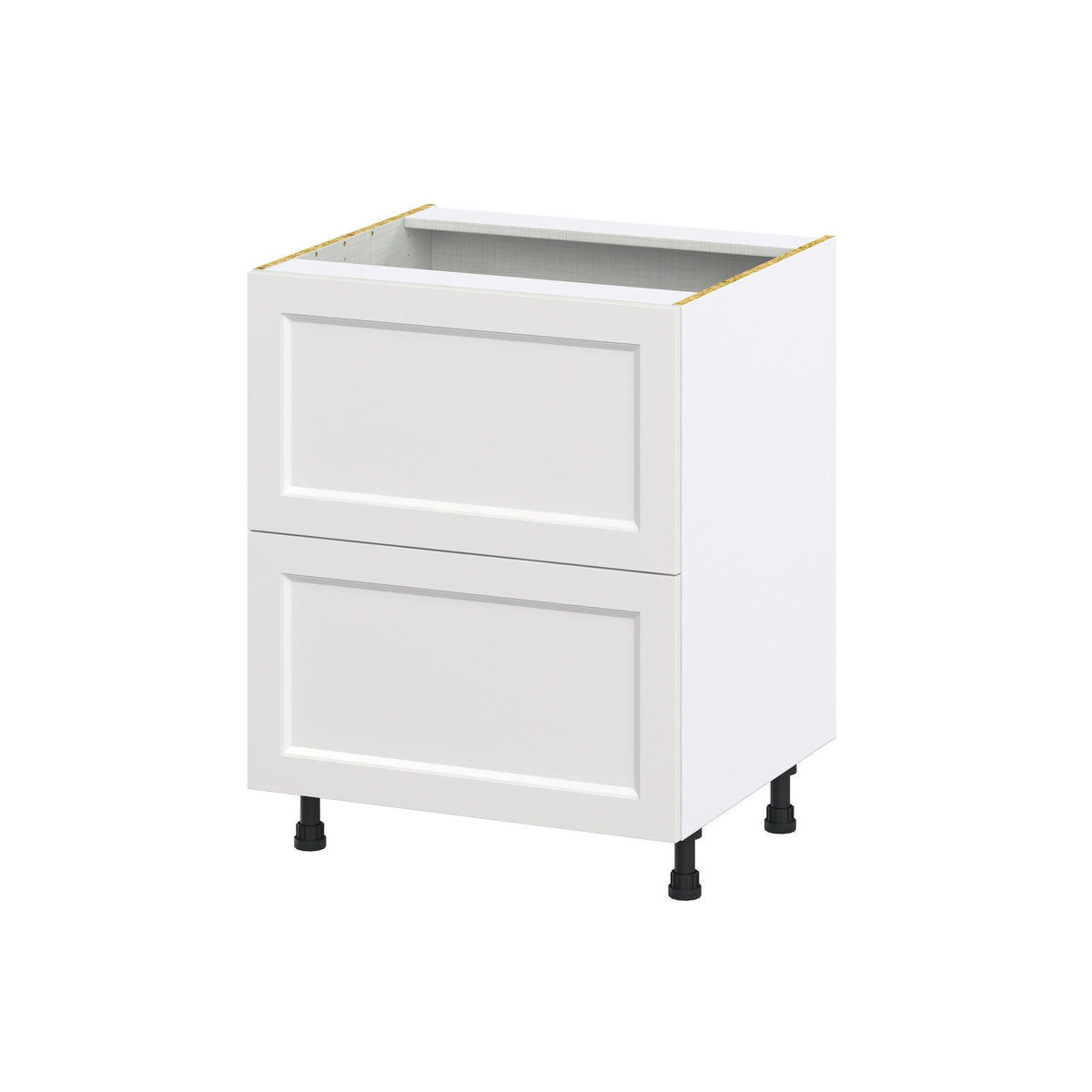 Hugo&Borg Riviera 27-in W x 34.5-in H x 24-in D Bright White 2-Drawer Base Fully Assembled Cabinet (Recessed Panel Style)