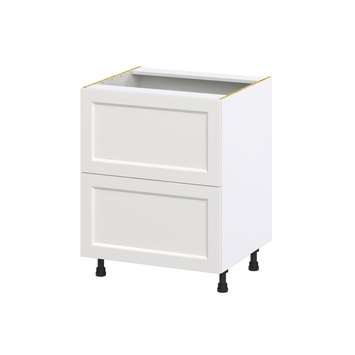 Hugo&Borg Riviera 27-in W x 34.5-in H x 24-in D Bright White 2-Drawer Base Fully Assembled Cabinet (Recessed Panel Style)