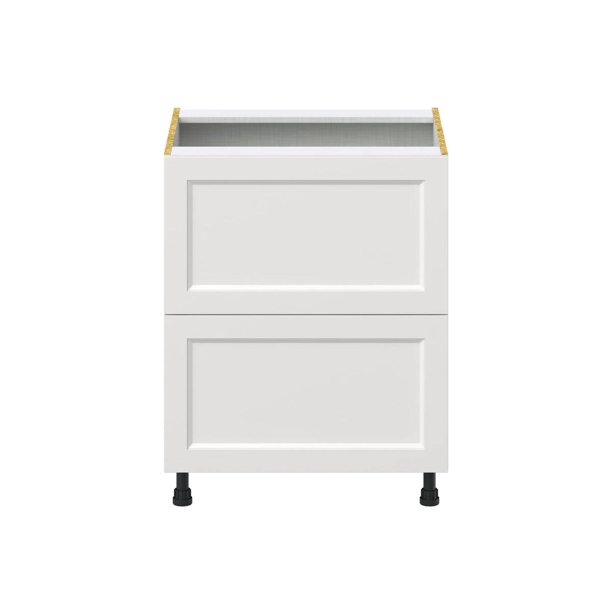 Hugo&Borg Riviera 27-in W x 34.5-in H x 24-in D Bright White 2-Drawer Base Fully Assembled Cabinet (Recessed Panel Style)
