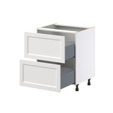 Hugo&Borg Riviera 27-in W x 34.5-in H x 24-in D Bright White 2-Drawer Base Fully Assembled Cabinet (Recessed Panel Style)
