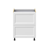 Hugo&Borg Riviera 27-in W x 34.5-in H x 24-in D Bright White 3-Drawer Base Fully Assembled Cabinet (Recessed Panel Style)