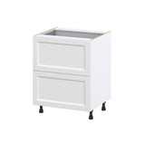 Hugo&Borg Riviera 27-in W x 34.5-in H x 24-in D Bright White 3-Drawer Base Fully Assembled Cabinet (Recessed Panel Style)