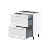Hugo&Borg Riviera 27-in W x 34.5-in H x 24-in D Bright White 3-Drawer Base Fully Assembled Cabinet (Recessed Panel Style)