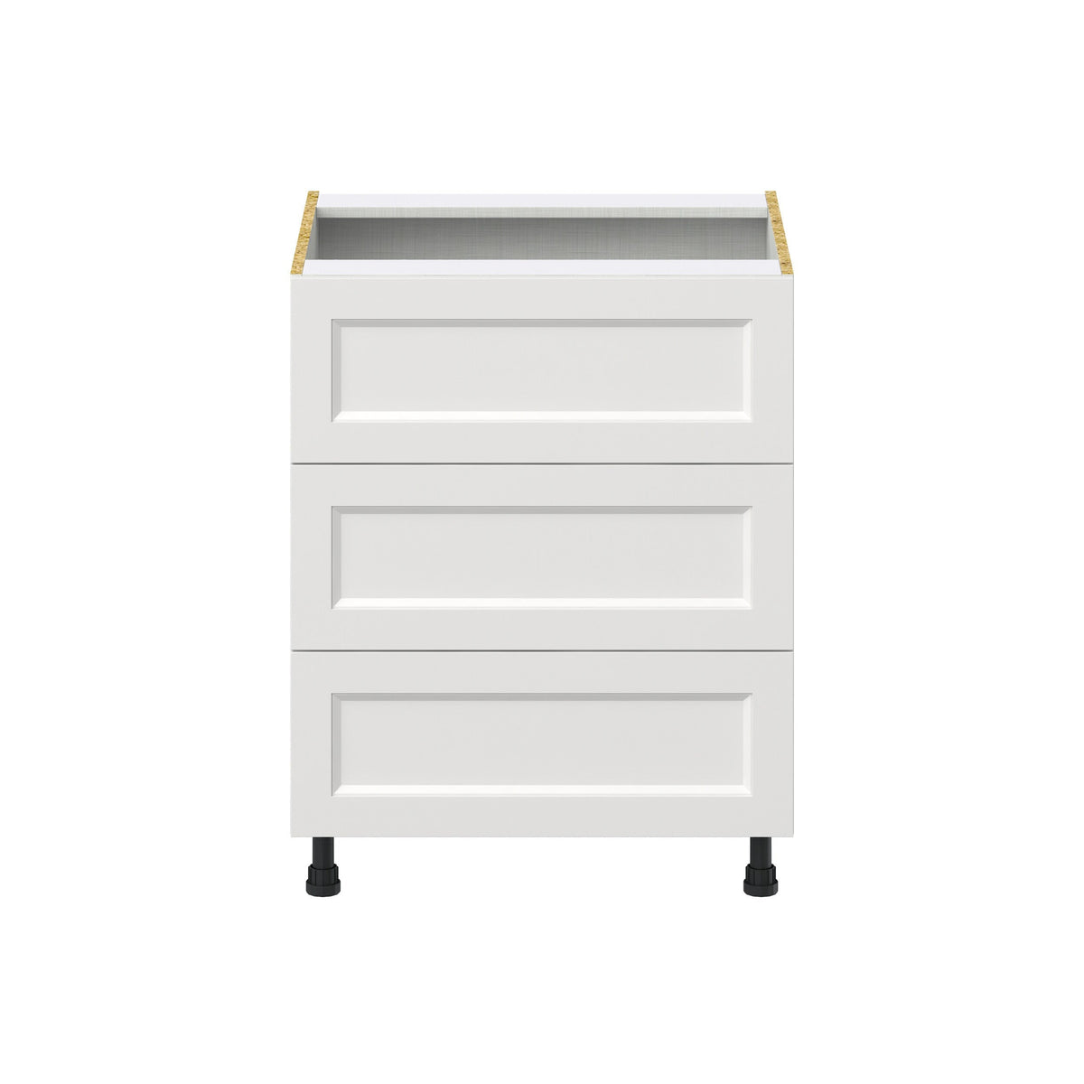 Hugo&Borg Riviera 27-in W x 34.5-in H x 24-in D Bright White 3-Drawer Base Fully Assembled Cabinet (Recessed Panel Style)