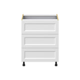 Hugo&Borg Riviera 27-in W x 34.5-in H x 24-in D Bright White 4-Drawer Base Fully Assembled Cabinet (Recessed Panel Style)