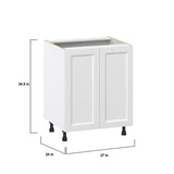 Hugo&Borg Riviera 27-in W x 34.5-in H x 24-in D Bright White Sink Base Fully Assembled Cabinet (Recessed Panel Shaker Style)