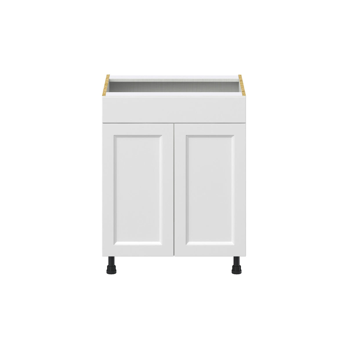 Hugo&Borg Riviera 27-in W x 34.5-in H x 24-in D Bright White Sink Base Fully Assembled Cabinet (Recessed Panel Shaker Style)