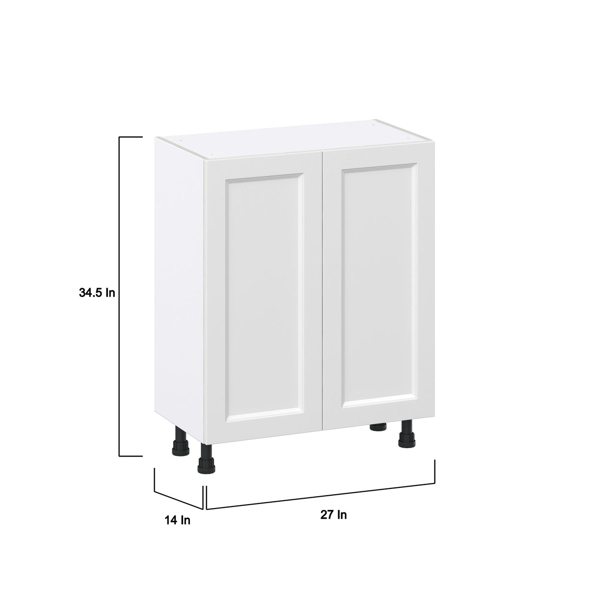 Hugo&Borg Riviera 27-in W x 34.5-in H x 14-in D Bright White Base Fully Assembled Cabinet (Recessed Panel Shaker Door Style)