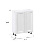Hugo&Borg Riviera 27-in W x 34.5-in H x 14-in D Bright White Base Fully Assembled Cabinet (Recessed Panel Shaker Door Style)
