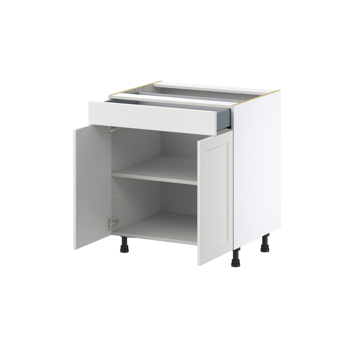 Hugo&Borg Riviera 33-in W x 34.5-in H x 24-in D Bright White 1-Drawer Base Fully Assembled Cabinet (Recessed Panel Shaker Style)