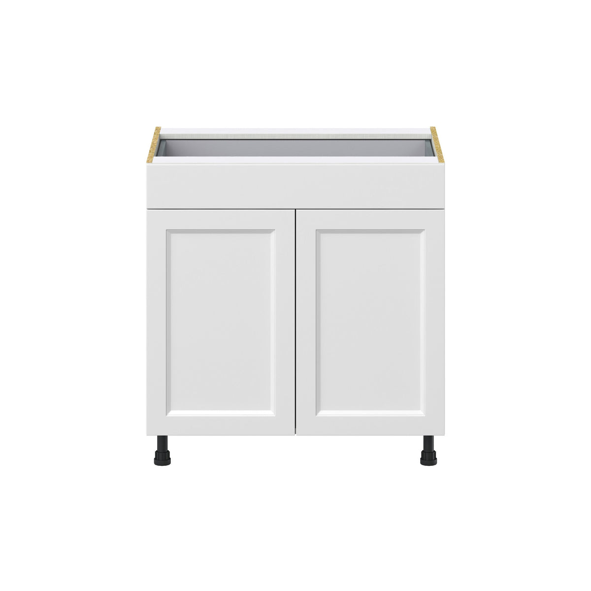 Hugo&Borg Riviera 33-in W x 34.5-in H x 24-in D Bright White 1-Drawer Base Fully Assembled Cabinet (Recessed Panel Shaker Style)