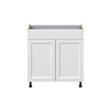Hugo&Borg Riviera 33-in W x 34.5-in H x 24-in D Bright White 1-Drawer Base Fully Assembled Cabinet (Recessed Panel Shaker Style)