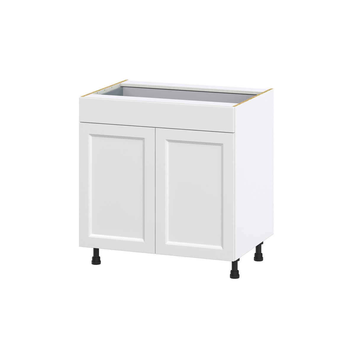 Hugo&Borg Riviera 33-in W x 34.5-in H x 24-in D Bright White 1-Drawer Base Fully Assembled Cabinet (Recessed Panel Shaker Style)